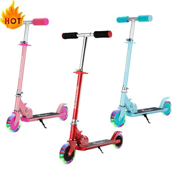 

120mm pvc luminous wheel kid's scooter toys wear resistant wheels 4 heights portable kids gift sport toy balance bicycle sets