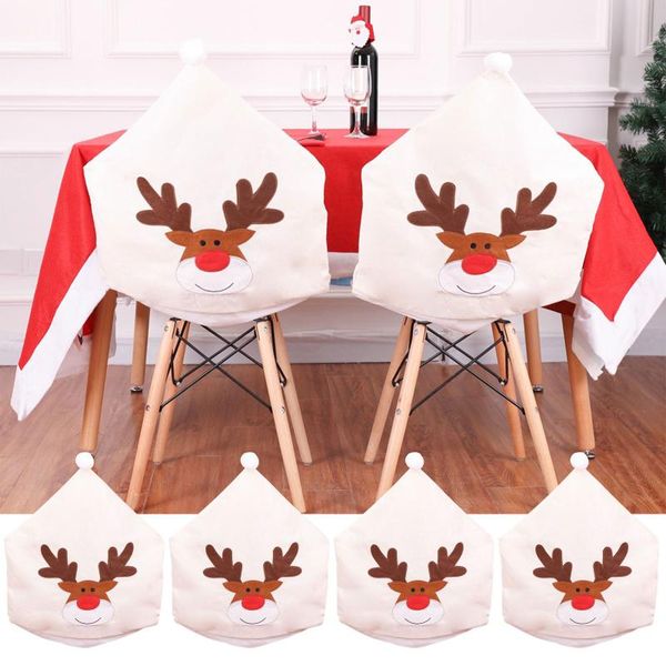 

chair covers christmas set of 4 xmas decor elk back decoration home party supplies