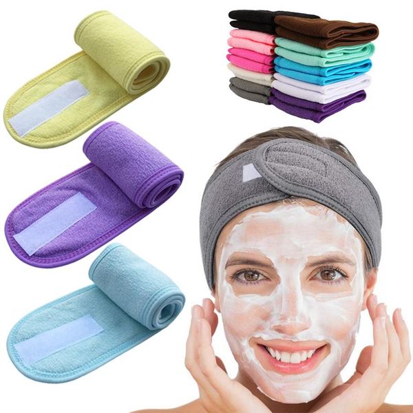 

neck ties adjustable wide hairband yoga spa bath shower makeup wash face cosmetic headband for women ladies make up accessories, Blue;purple