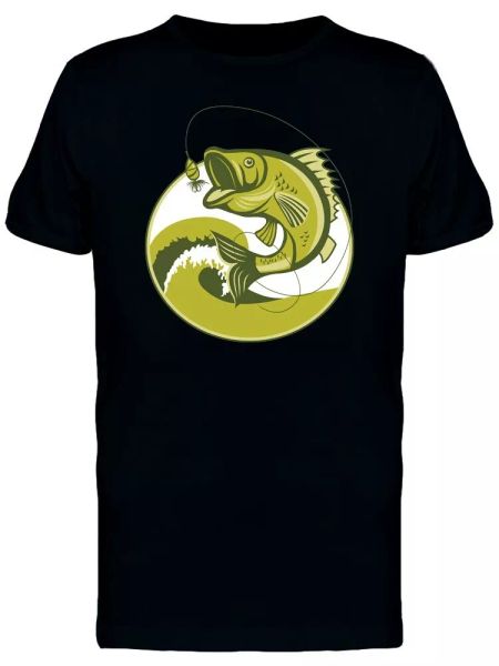 

Golden Bass Fish Logo Men's Tee -Image by Shutterstock, White;black