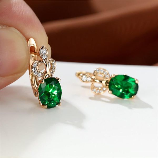 

hoop & huggie female luxury crown rainbow zircon earrings charm rose gold small multicolor crystal oval stone for women, Golden;silver