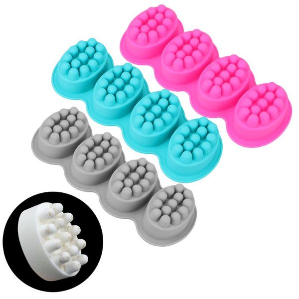 

craft tools cake mould pastry tool 4 cavity resin crafts 3d handmade oval soap moulds massage making silicone mold
