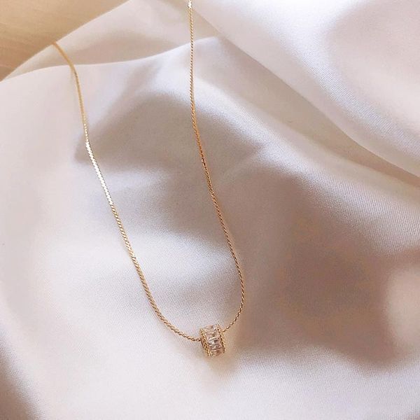 

pendant necklaces trendy fine shiny zircon necklace for women hire rs creativity luxury jewelry chains gift, Silver
