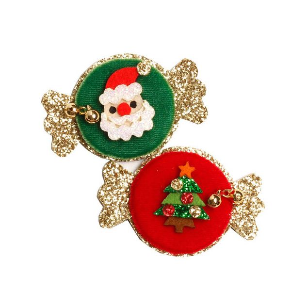 

girls hair accessories slides barrettes bb clip clips accessory children kids christmas children's cute candy card tree wreath headdres, Slivery;white