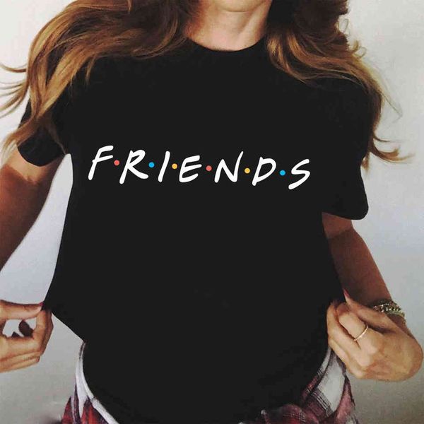 

women's t-shirt summer women short sleeve leisure op ee friends letters printing black shirt casual ladies female shirts ys69, White