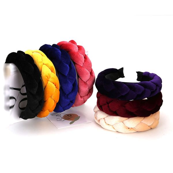 

twist braid hoop woven color fashion for women, Black;brown