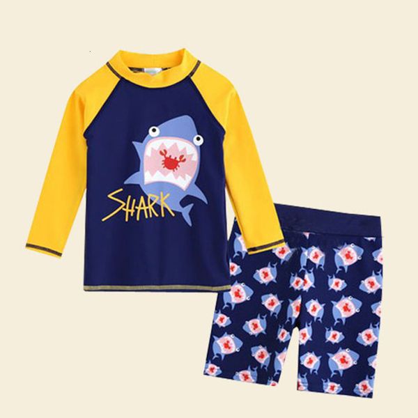 

children' swimsuit boys' swimsuit split long sleeve sunscreen quick drying korean middle school boys' baby warm suit, Red;black