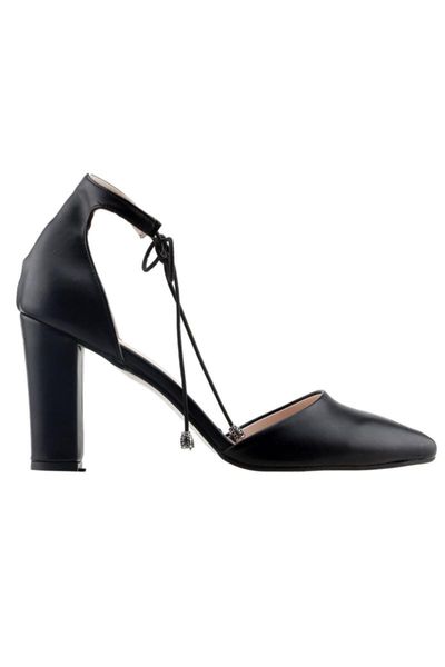 

sandals women's black heel skin shoes 137029-1160 9 cm