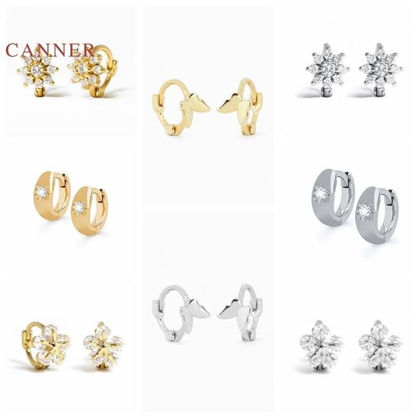 

hoop & huggie canner 925 sterling silver earrings for women ins butterfly earring gold/silver jewelry ear piercing cartilage 2021 trend, Golden;silver