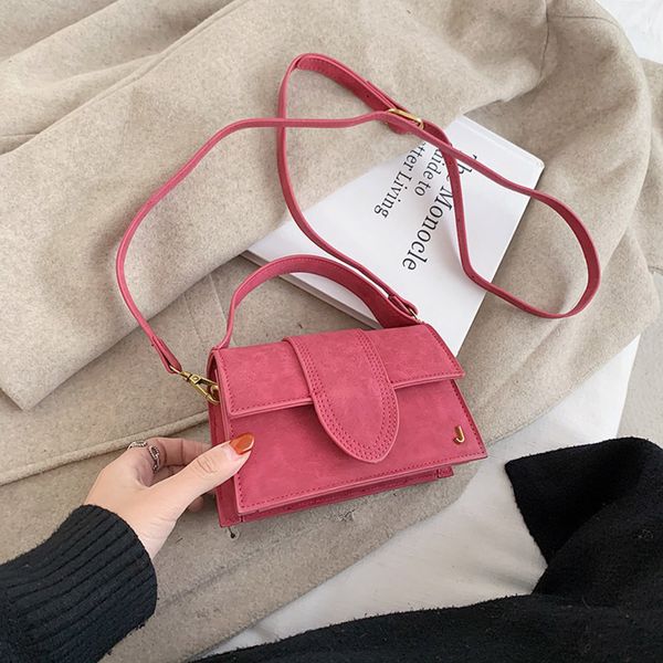 

texture frosted handbag female trendy retro crossbody mini j letter women nubuck leather shoulder bag fashion brand purses c402