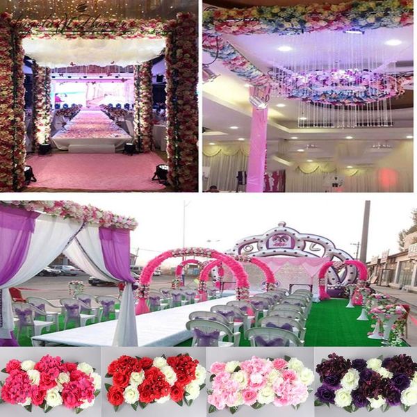 

decorative flowers & wreaths 1 set artificial flower row diy silk wedding arch road lead all various types decoration for home el party deco