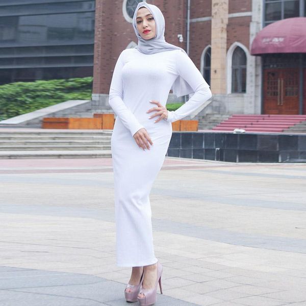 

malaysia abaya women's bottoming skirt ankle dressmuslim islamic women prayer clothes bag hip long dress ramadan fashion robe ethnic cl, Red