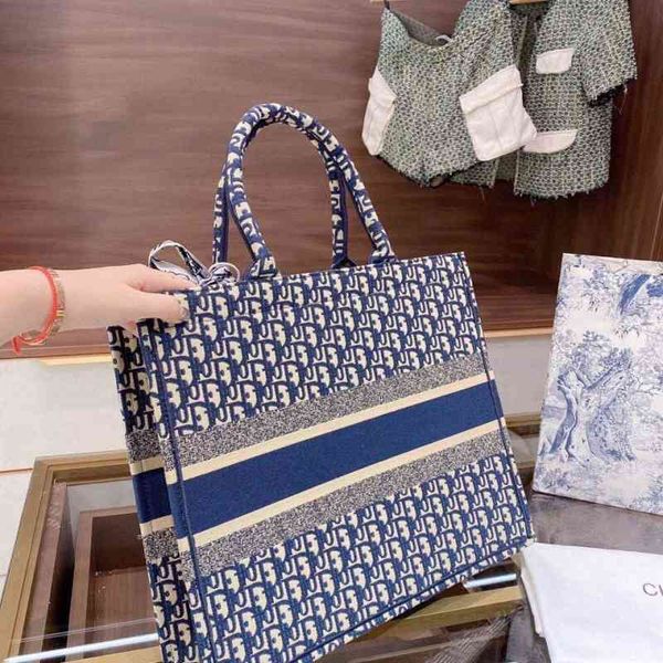 

classic big bag women's fashion hand advanced embroidery leisure large capacity tote open shopping purse