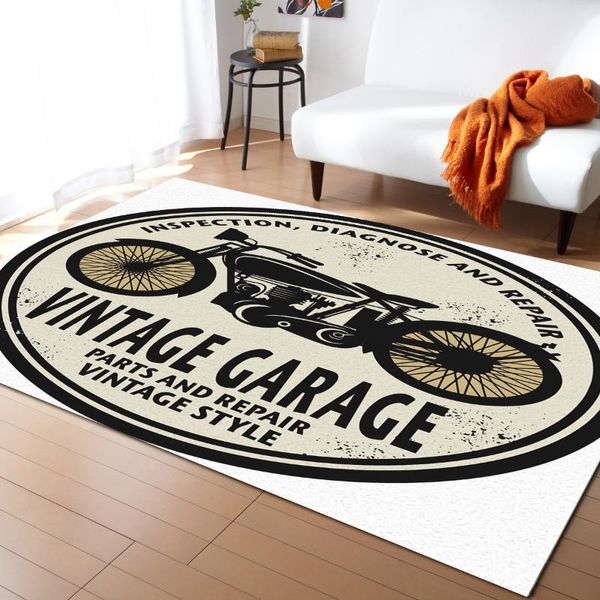 

carpets motorcycle symbol round retro style printed floor mat door mats lounge rug kids carpet living room bedroom home decoration