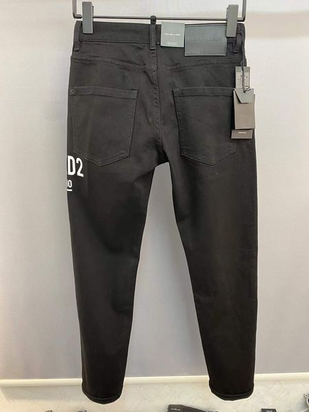 

ss22 highend men coolguy jeans 9831 fit skinny button fly micro-stretch denim biker desinger make shabby holes straight pant, Blue