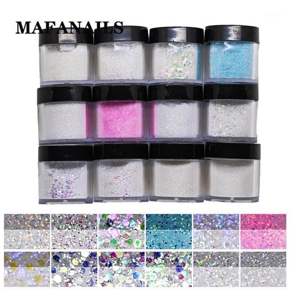 

10g#fa126 colored acrylic dipping powder and dust nail polish dip starter kit nails fairy sequins mixed1, Silver;gold