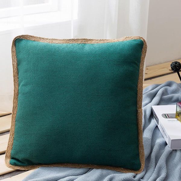 

cushion/decorative pillow 45x45cm cushion cover solid color linen wide side pillowcase waist cushions for bedroom sofa car decoration throw