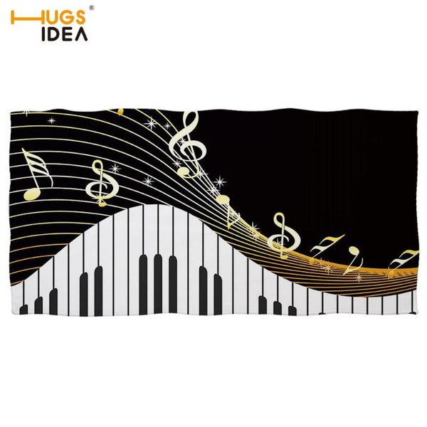 

towel hugsidea 3d music notes print hand piano keyboard beach multipurpose for bathroom/el/spa fashion blanket