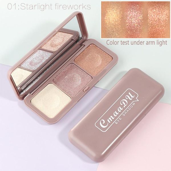 

eye shadow 1@#starlight fireworks 3 colors mashed potato eyeshadow palette glitter glossy smooth long lasting waterproof fairy women makeup