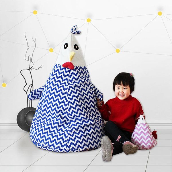 

storage bags creative stuffed cartoon chicken bag bean chair portable kids toy soft pouch clothes organizer tool