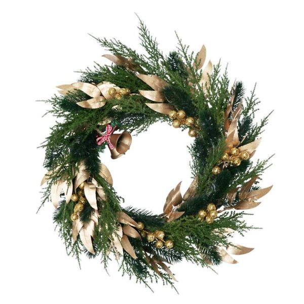 

decorative flowers & wreaths 1pc simulated leaf wreath natural home garland pendant christmas decor green