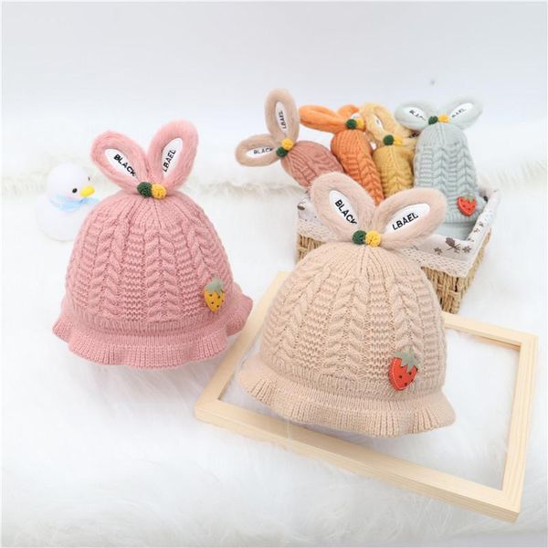 

caps & hats winter warm born baby hat cartoon ears girl boy soft knitted toddler infant cap bonnet beanie accessories, Yellow