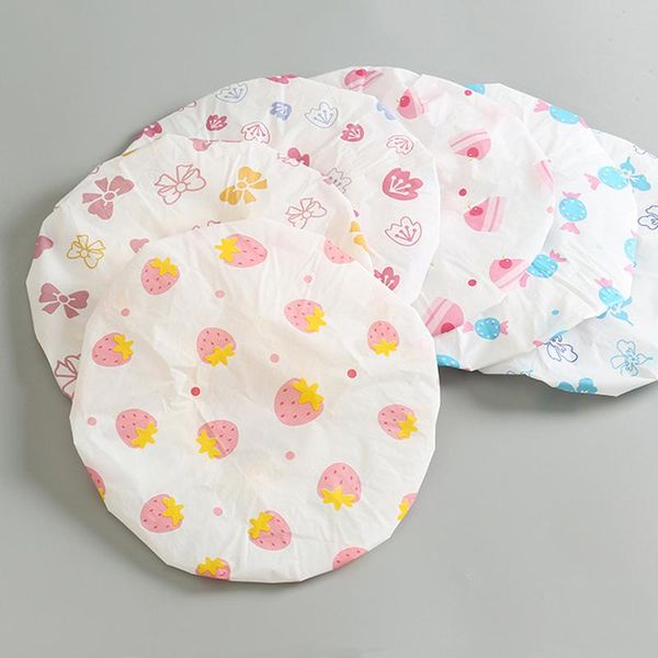 

shower caps 1pcs flower strawberry cap waterproof thicken hair salon elastic for women bath hat bathroom products