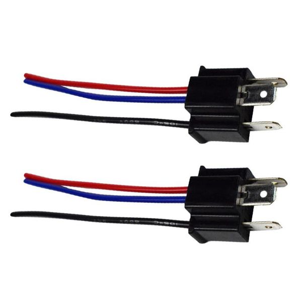 

other lighting system 2pcs 9003 h4 bulb socket car headlight fog lamp male adapter connector pig tail headlamp head/mother head 14cm
