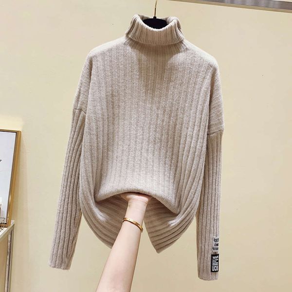 

women's sweaters sweaters high neck soft waxy loose lazy pullover in autumn and winter 0okq, White;black