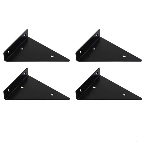 

hooks & rails shelf brackets floating bracket decorative , supports 4pcs black