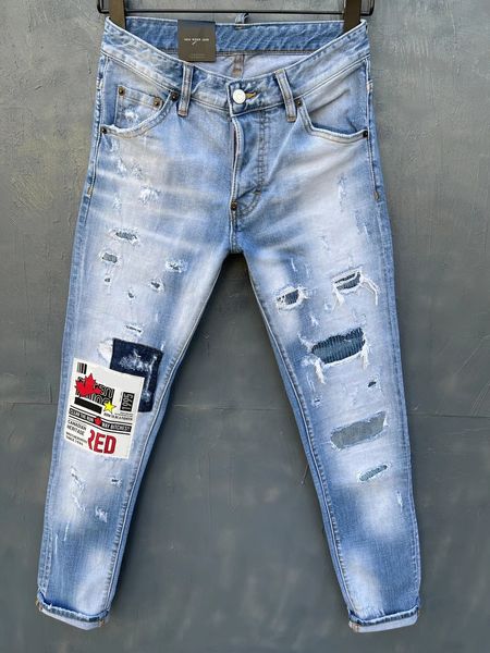 

d2 jeans men classic jean homme pantalones hombre man soft biker masculino denim overalls mens pants ripped wash skinny twinky jeans 84221, Blue