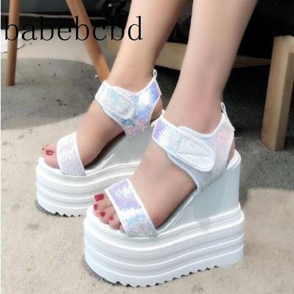 

fish mouth muffin bottom women's shoes summer of the wild increase sneakers roman slope with thick sandals, Black