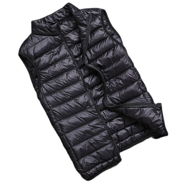 

men down vests autumn boys down vest light down jackets men warm outerwear m l  xxl 3xl 4xl 211023, Black