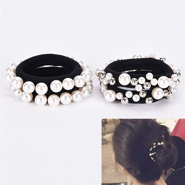 

1pc rubber band rope elastic girls scrunchie ponytail holder pearl beads women hair bands ties accessories for women1
