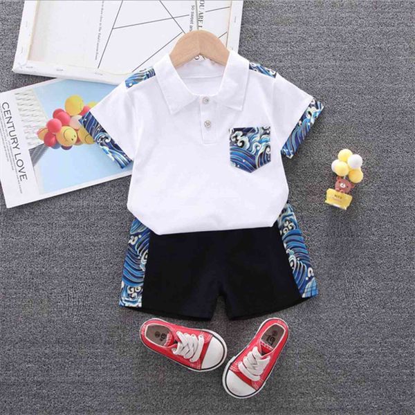 

toddler baby boys summer clothes sets infant newborn short sleeve lapel t shirt casual outfit 0 5y, White