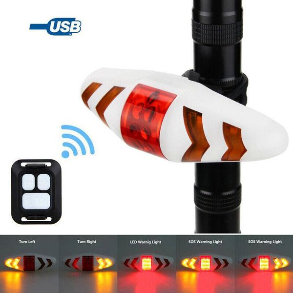 

turning signal wireless control bicycle rear light mountain waterproof led usb bike tail warning lamp flashing headlights lights