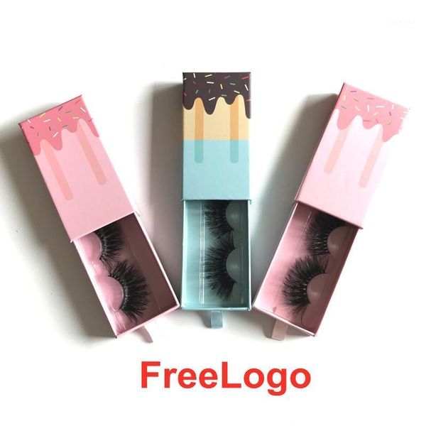 

ice cream eyelash packaging box pairs empty lash case 25mm mink lashes eyelashes package makeup logo1