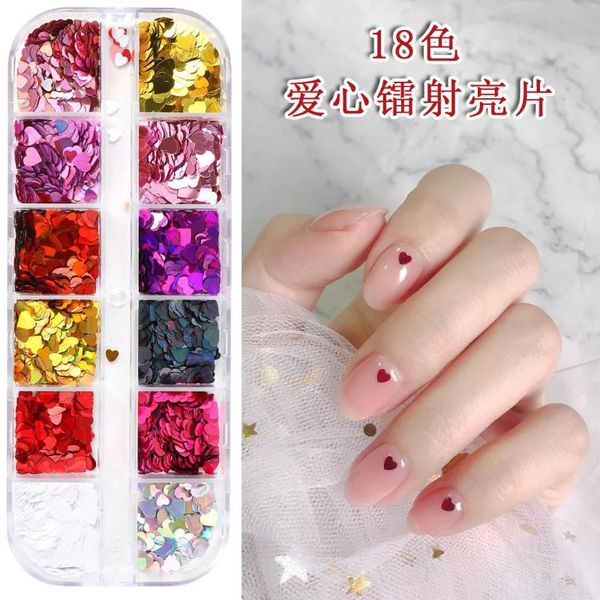 

nail art kits accessories patch ultra-thin peach heart love sequin laser sticker