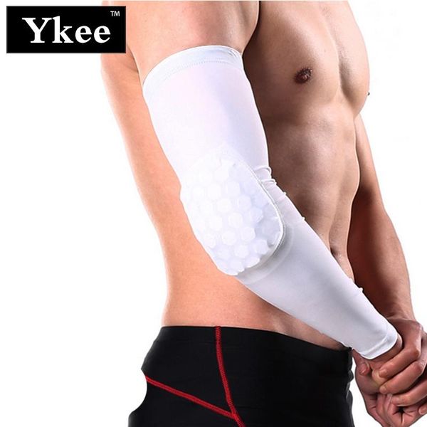 

elbow & knee pads 1pc honeycomb arm sleeve support elastic gym sports basketball shooting sleeves pad brace protector soccer badminton, Black;gray