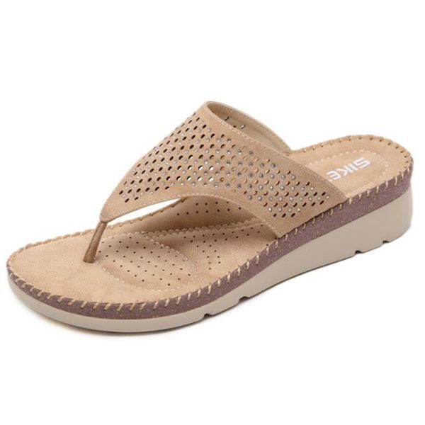 

ladies sandals summer shoes for women fashion hollow rhinestones wedges flip flops female casual non-slip beach qq171 slippers, Black