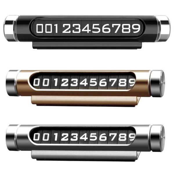 

interior decorations color car temporary parking card luminous rotatable creative phone number plate universal for all cars accessories