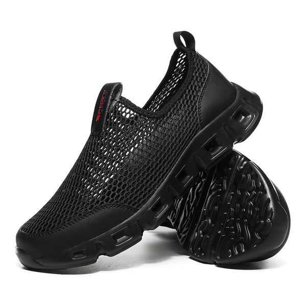 

mesh sandals for women men breathable beach shoes fashion outdoor soft breathble non-slip aqua shoes trekking wading size 36-48, Black