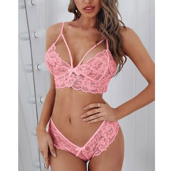 

bras sets 2021 black women's erotic underwear push up bra lingerie corset lace floral bralette lack two piece, Red;black