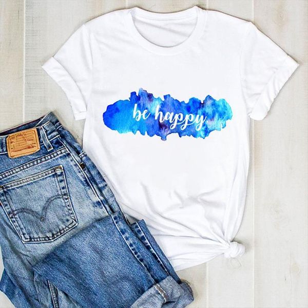 

cartoon cloud letter cute womens t shirts 90s printed summer tee clothes graphic, White