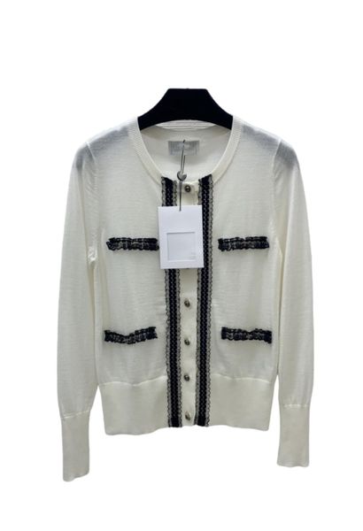 

2022 spring milan runway sweaters o neck long sleeve women's sweater high end jacquard cardigan women designer sweater 1203-8, White;black