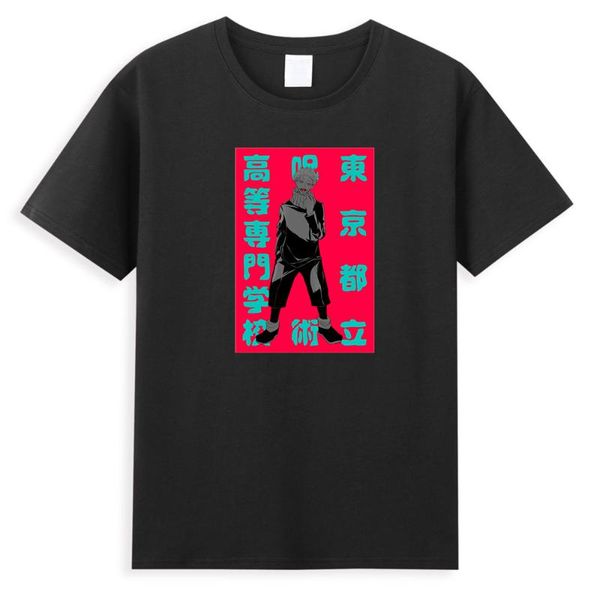 

men's t-shirts jujutsu kaisen printed men japanese anime t-shirt male summer cool short sleeve tshirt cotton harajuku streetwear, White;black