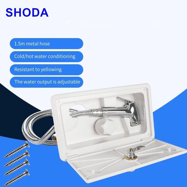 

parts shoda rv shower box kit with lock-includes faucet, hose, wand boat marine camper motorhome caravan