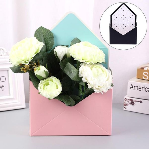 

valentine's day folded flower gift box striped envelope arrangement floral packaging carton wrap