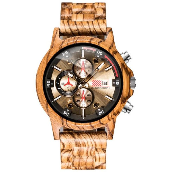 

wristwatches fashion natural walnut wooden wrist watch men luminous hands complete calendar business date display, Slivery;brown