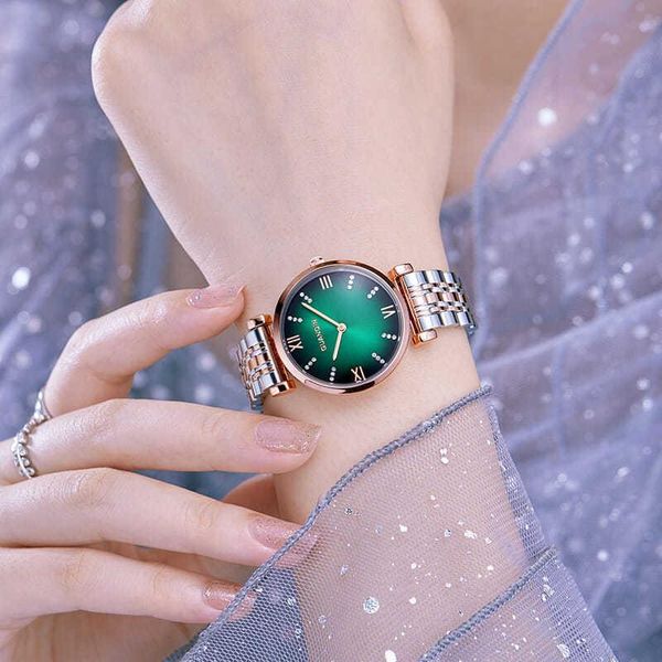 

wristwatches guanqin women's watch waterproof simple fashion trend temperament female small dial steel strap, Slivery;brown